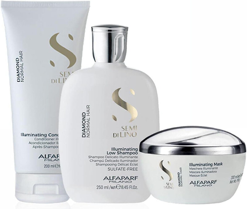 Alfaparf Milano Semi Di Lino Diamond Normal Hair Illuminating Low Shampoo/Conditioner and Mask, Set
Alfaparf Milano Semi Di Lino Diamond Normal Hair Illuminating Low Shampoo/Conditioner and Mask, Set
