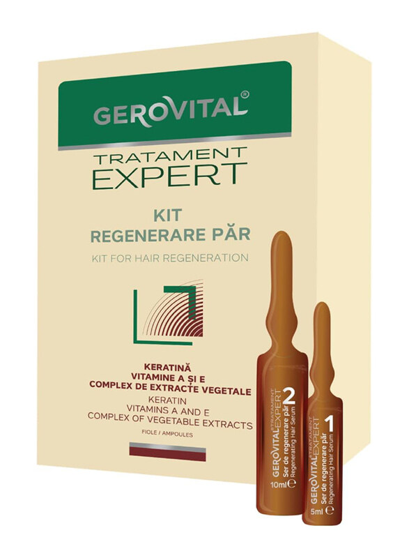 Gerovital Treatment Expert Kit for Hair Regeneration Ampoules Set, 10 Pieces, 5ml
Gerovital Treatment Expert Kit for Hair Regeneration Ampoules Set, 10 Pieces, 5ml