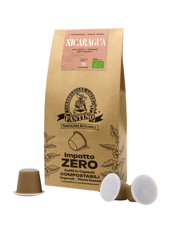 Caffe Fantino Organic Single Origin Nicaraguan Arabica Coffee Capsules, 20 Capsules
Caffe Fantino Organic Single Origin Nicaraguan Arabica Coffee Capsules, 20 Capsules