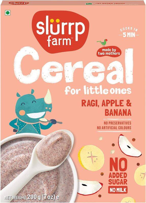Slurrp Farm Ragi & Apple Cereal with No Sugar ; Real Apple & Banana ; Instant Cereal ; Cereal with No Milk, No Preservatives ; 200g
Slurrp Farm Ragi & Apple Cereal with No Sugar ; Real Apple & Banana ; Instant Cereal ; Cereal with No Milk, No Preservatives ; 200g