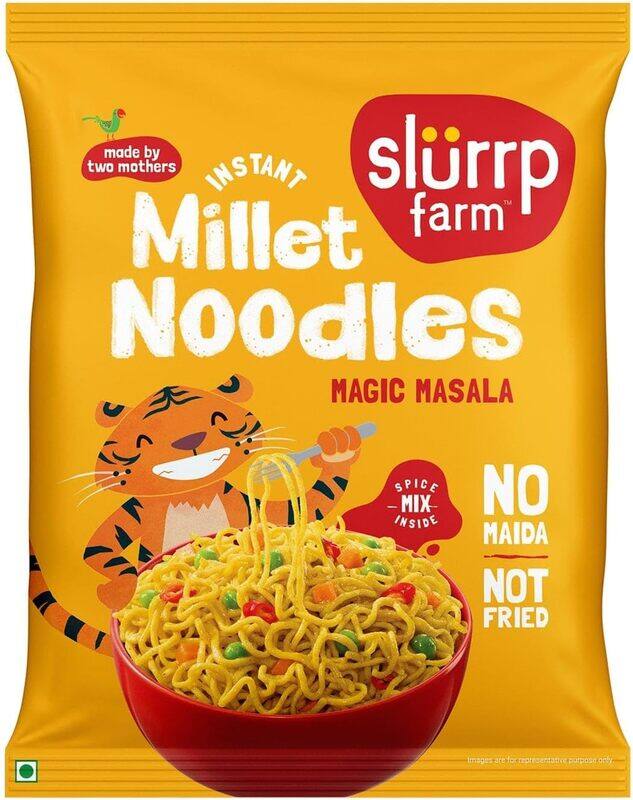 Slurrp Farm No White Flour, No MSG Instant Noodles ; Magic Masala ; Not Fried, Millet Noodles, 57 g
Slurrp Farm No White Flour, No MSG Instant Noodles ; Magic Masala ; Not Fried, Millet Noodles, 57 g