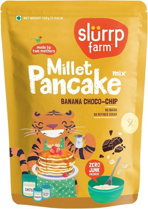 Slurrp Farm No White Flour Instant Breakfast Millet Pancake Mix, Banana Choco-Chip And Supergrains, Natural And Healthy Food, 150g
Slurrp Farm No White Flour Instant Breakfast Millet Pancake Mix, Banana Choco-Chip And Supergrains, Natural And Healthy Food, 150g