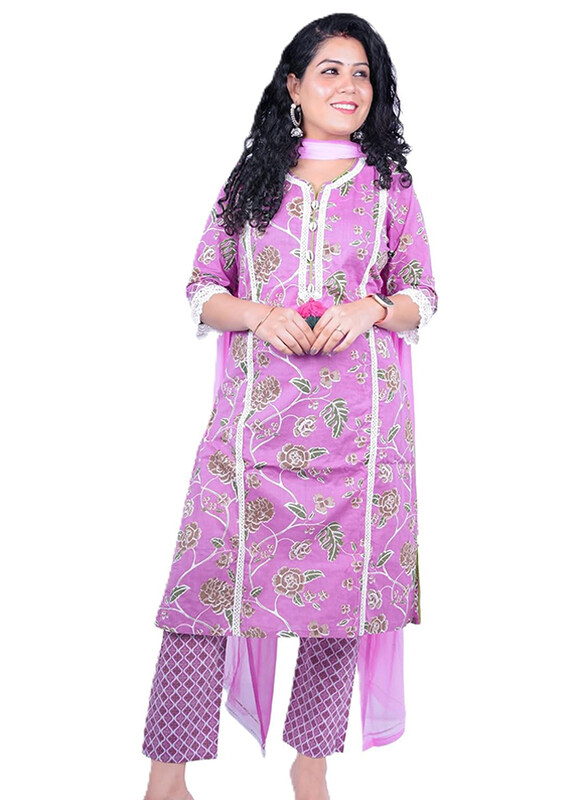 Priya's Panache Cotton Traditional Kurta with Plazzo Pants Set with Chiffon Dupatta
Priya's Panache Cotton Traditional Kurta with Plazzo Pants Set with Chiffon Dupatta