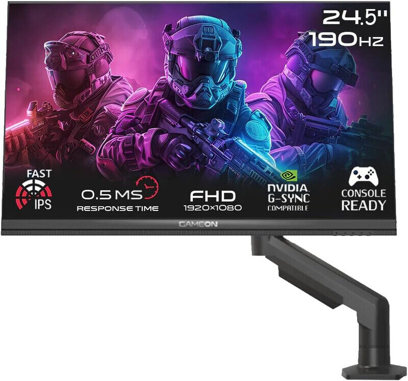 GAMEON GOM24FHD190IPSX Midnight Pro X series, Black Gaming Monitor 24.5 inch, 1920x1080p FHD Fast IPS Panel, 190Hz, 0.5ms, 2.1 HDMI, With stand,Freesy
GAMEON GOM24FHD190IPSX Midnight Pro X series, Black Gaming Monitor 24.5 inch, 1920x1080p FHD Fast IPS Panel, 190Hz, 0.5ms, 2.1 HDMI, With stand,Freesy