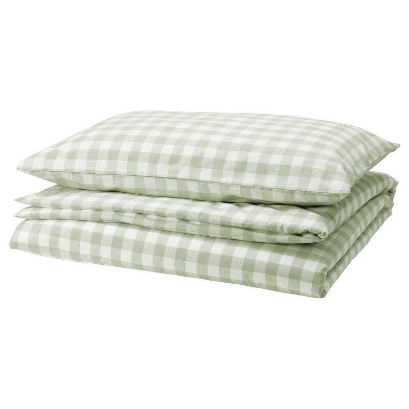 BAGSAV Duvet cover and pillowcase, pale grey-green white/check, 150x200/50x80 cm
BAGSAV Duvet cover and pillowcase, pale grey-green white/check, 150x200/50x80 cm