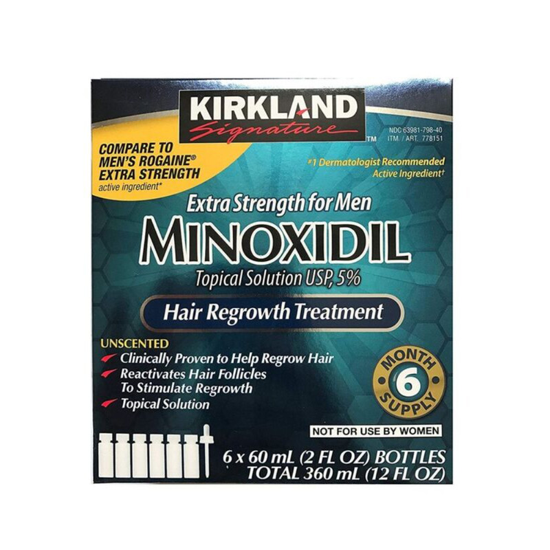 Generic Kirkland Signature Minoxidil 5% Extra Strength Hair Regrowth Bottles, 6 Pieces, 60ml
Generic Kirkland Signature Minoxidil 5% Extra Strength Hair Regrowth Bottles, 6 Pieces, 60ml