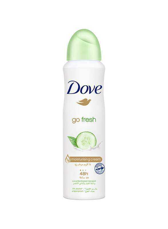 Dove Go Fresh Women Antiperspirant Deodorant Spray with Cucumber And Green Tea, 150ml
Dove Go Fresh Women Antiperspirant Deodorant Spray with Cucumber And Green Tea, 150ml