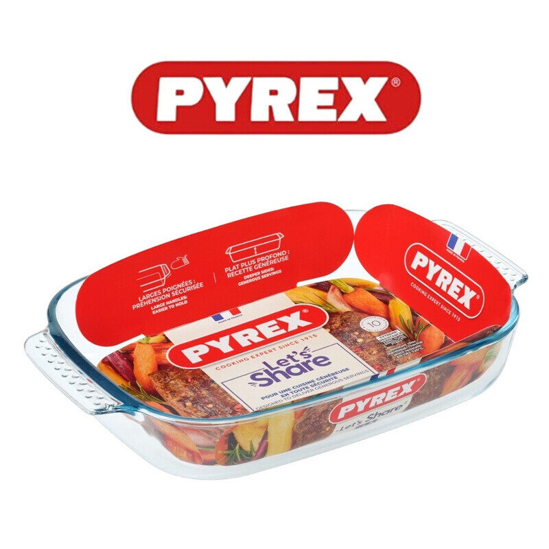 Pyrex Irresistible 3.7L Rectangular Glass Roaster - Durable, Oven, Freezer & Dishwasher Safe
Pyrex Irresistible 3.7L Rectangular Glass Roaster - Durable, Oven, Freezer & Dishwasher Safe