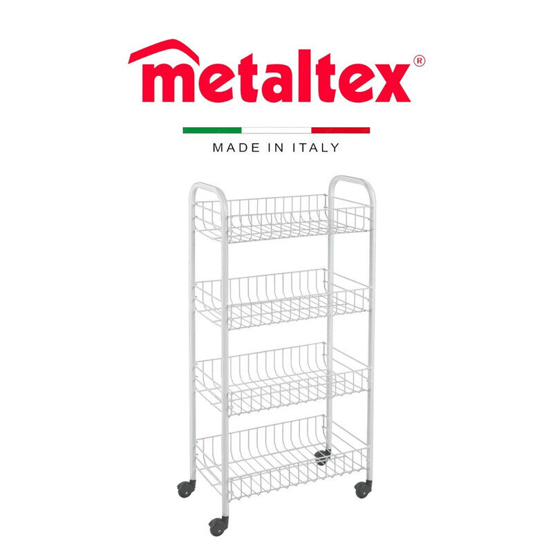 Metaltex White Pisa 4-Tier Rolling Cart - Durable & Space-Saving Storage Solution
Metaltex White Pisa 4-Tier Rolling Cart - Durable & Space-Saving Storage Solution