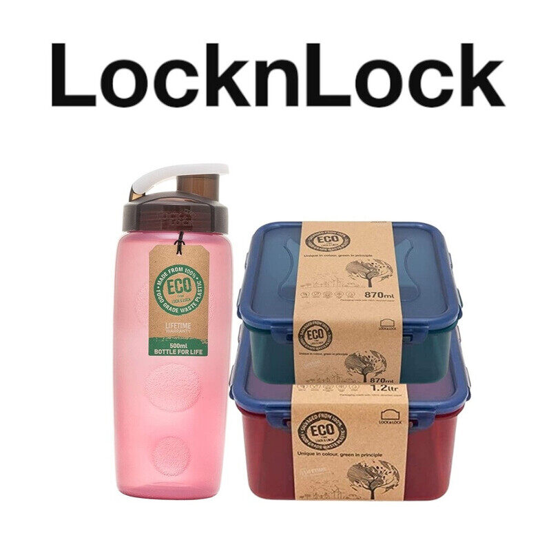LocknLock Eco Square Food Container Set - 1.2L, 870ml & LocknLock Eco Pink Sports Water Bottle - 500ml
LocknLock Eco Square Food Container Set - 1.2L, 870ml & LocknLock Eco Pink Sports Water Bottle - 500ml