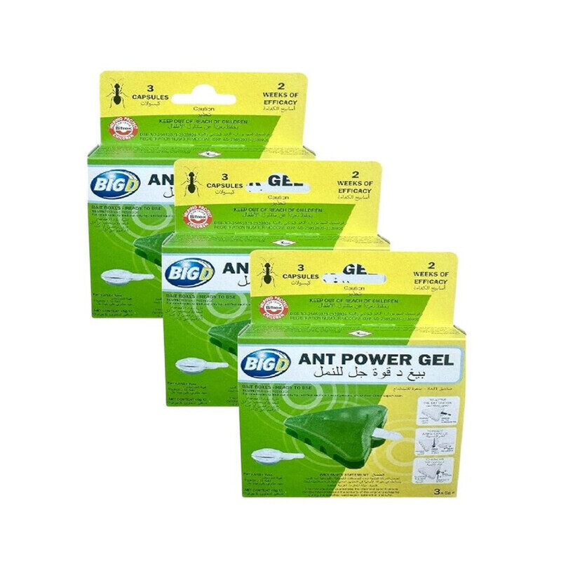 Big D Ant Power Gel Triangular Bait Capsules - 3 Packs of 3x5g - Advanced Ant Colony Elimination for Indoor & Outdoor Use
Big D Ant Power Gel Triangular Bait Capsules - 3 Packs of 3x5g - Advanced Ant Colony Elimination for Indoor & Outdoor Use