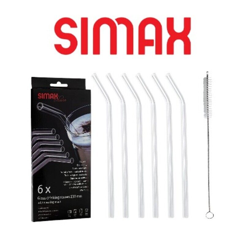Simax Bent Glass Drinking Straws 20cm - Heat-Resistant, Reusable, Chemical-Resistant, Eco-Friendly with Cleaning Brush
Simax Bent Glass Drinking Straws 20cm - Heat-Resistant, Reusable, Chemical-Resistant, Eco-Friendly with Cleaning Brush