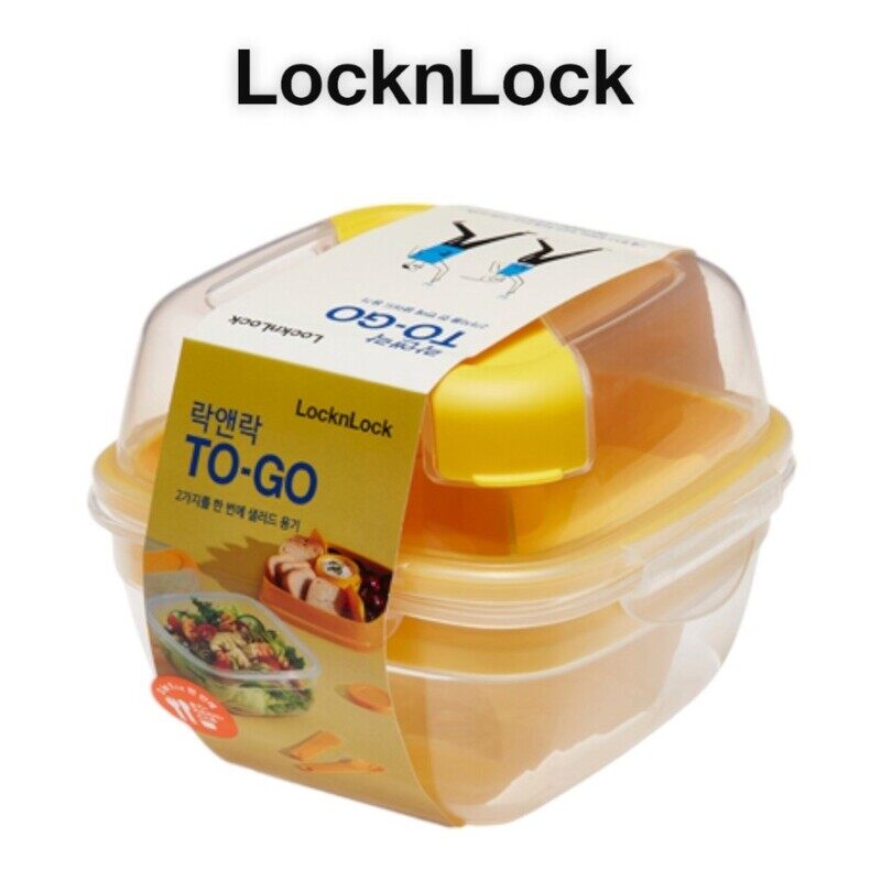 Lock & Lock LocknLock To-Go 2-in-1 Salad Box, Yellow - Leak-Proof, BPA-Free Container with Removable Divider
Lock & Lock LocknLock To-Go 2-in-1 Salad Box, Yellow - Leak-Proof, BPA-Free Container with Removable Divider