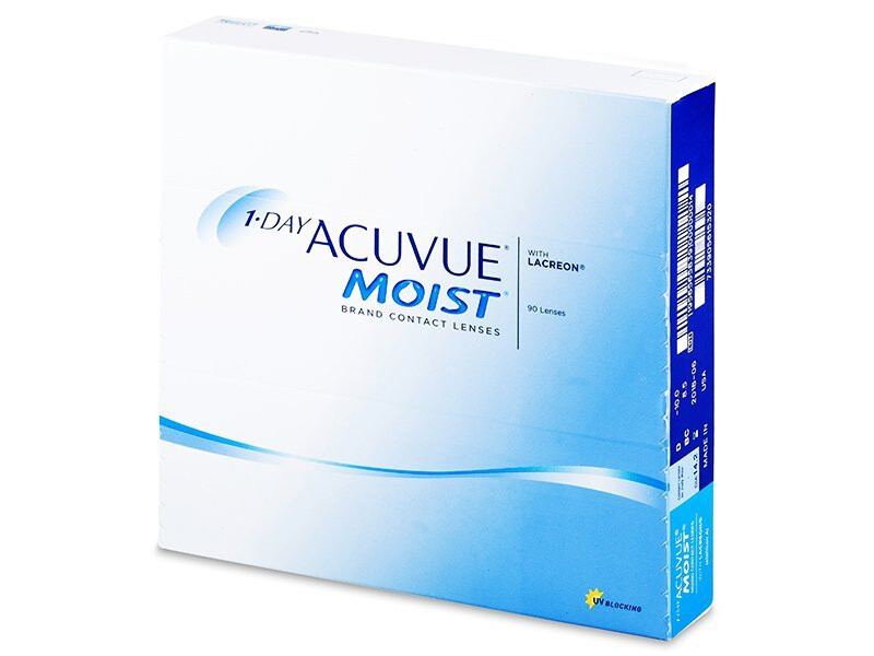 Acuvue Moist 1-Day Pack Of 90 Lenses, Daily Disposable Contact Lenses, Clear Contact Lenses
Acuvue Moist 1-Day Pack Of 90 Lenses, Daily Disposable Contact Lenses, Clear Contact Lenses