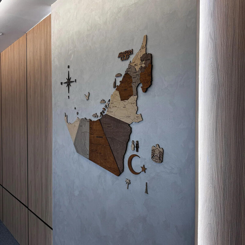 Enjoy The Wood 3D UAE Elegant Wooden UAE Map Decor Handcrafted and Stylish Handcrafted and Stylish Wall Art, S, 70x57cm, Multicolour
Enjoy The Wood 3D UAE Elegant Wooden UAE Map Decor Handcrafted and Stylish Handcrafted and Stylish Wall Art, S, 70x57cm, Multicolour