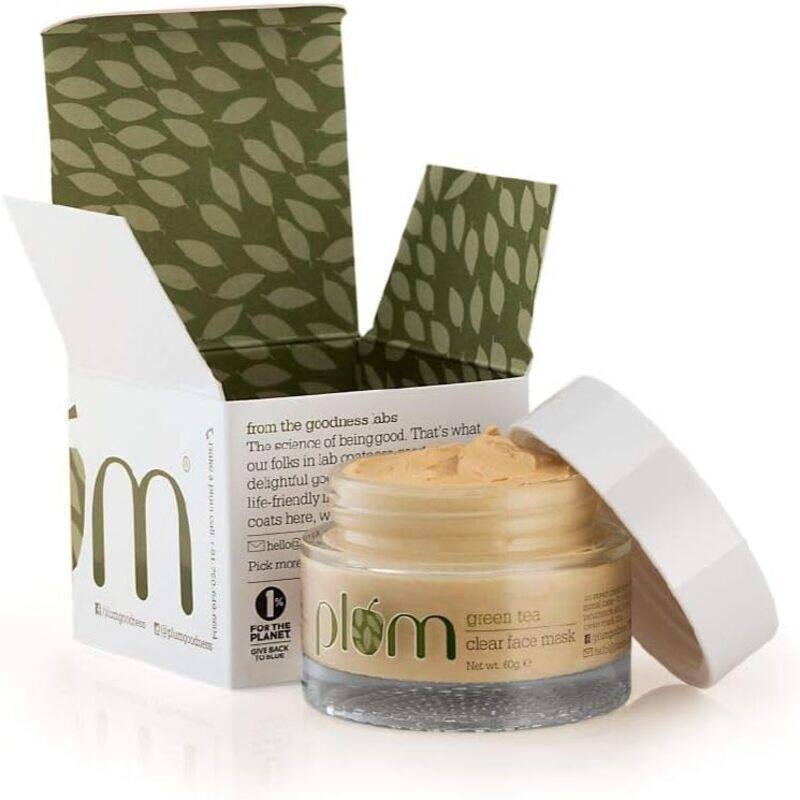 Plum Green Tea Clear Face Mask Kaolin & Bentonite Clay Mask for Acne and Clogged Pores Oily Skin Brighter, Glowing Skin Face Pack 60 g
Plum Green Tea Clear Face Mask Kaolin & Bentonite Clay Mask for Acne and Clogged Pores Oily Skin Brighter, Glowing Skin Face Pack 60 g