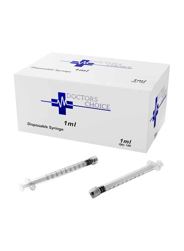 Doctors Choice 1ml Luer Lock Syringe, Sterile, Individually Wrapped, 100 Pieces, White
Doctors Choice 1ml Luer Lock Syringe, Sterile, Individually Wrapped, 100 Pieces, White