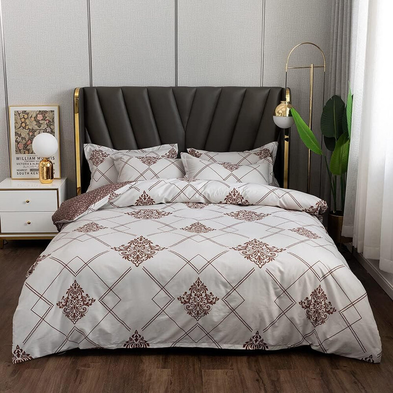 RISHAHOME 6-Piece Sandrift Microfibre Duvet Cover Set, 1 Duvet Cover + 1 Fitted Sheet + 4 Pillow Cases, King, Multicolour
RISHAHOME 6-Piece Sandrift Microfibre Duvet Cover Set, 1 Duvet Cover + 1 Fitted Sheet + 4 Pillow Cases, King, Multicolour