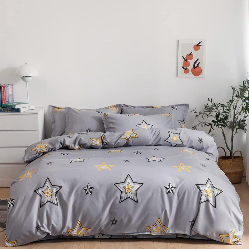 RISHAHOME 6-Piece Microfibre Duvet Cover Set, 1 Duvet Cover + 1 Fitted Sheet + 4 Pillow Covers, King, Multicolour
RISHAHOME 6-Piece Microfibre Duvet Cover Set, 1 Duvet Cover + 1 Fitted Sheet + 4 Pillow Covers, King, Multicolour