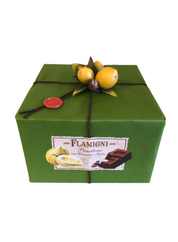Flamigni Italian Gourmet Panettone with Dark Chocolate Drops and Candied Fruit Lime Hand Wrapped, 1 Kg
Flamigni Italian Gourmet Panettone with Dark Chocolate Drops and Candied Fruit Lime Hand Wrapped, 1 Kg