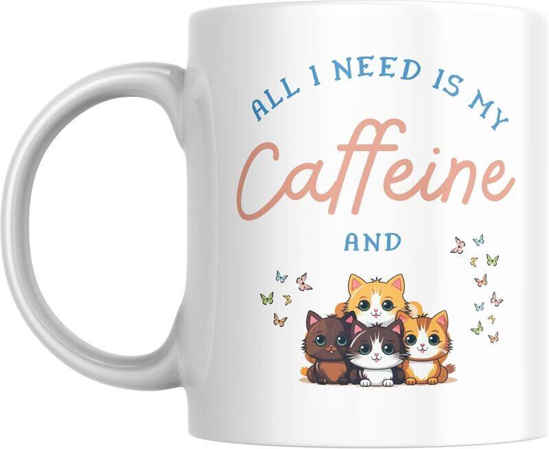 SIESTASAFARI Cute Coffee Mug for Cat Lovers, 11oz, All I Need is My Caffeine and Cats, For Home or Office Use, Gift for Friend, Colleague
SIESTASAFARI Cute Coffee Mug for Cat Lovers, 11oz, All I Need is My Caffeine and Cats, For Home or Office Use, Gift for Friend, Colleague