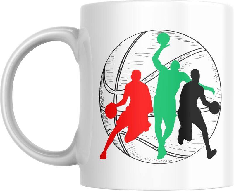 SIESTASAFARI Basketball Coffee Mug with Pan-Arab Colours, Ceramic, Gift for Men and Women - White
SIESTASAFARI Basketball Coffee Mug with Pan-Arab Colours, Ceramic, Gift for Men and Women - White