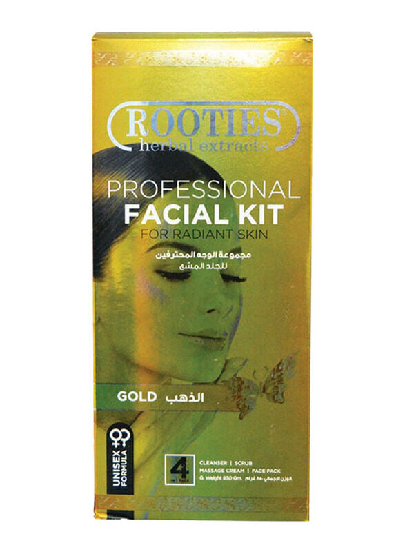 Rooties 4 In 1 Pack Gold Herbal Extracts Professional Facial Kit Radiant Skin, 850gm
Rooties 4 In 1 Pack Gold Herbal Extracts Professional Facial Kit Radiant Skin, 850gm