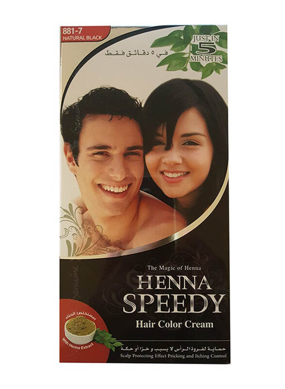 Henna Speedy Scalp Protecting Effect Permanent Hair Colour Cream, 881-7 Natural Black
Henna Speedy Scalp Protecting Effect Permanent Hair Colour Cream, 881-7 Natural Black