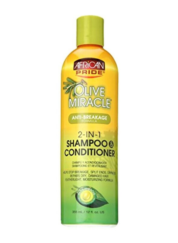 African Pride 2-In-1 Olive Miracle Shampoo And Conditioner for All Hair Type, 12oz
African Pride 2-In-1 Olive Miracle Shampoo And Conditioner for All Hair Type, 12oz