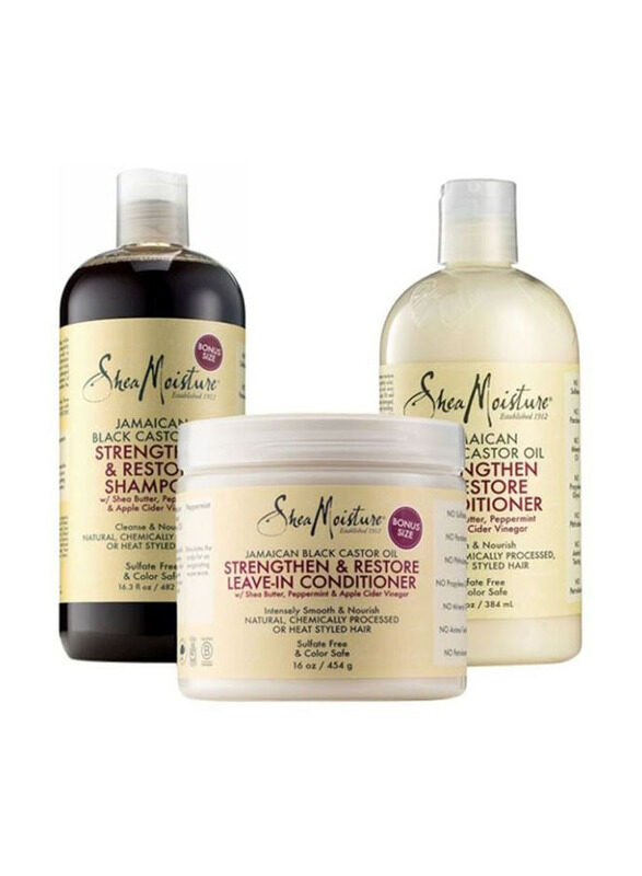 Sheamoisture Strengthen And Restore Shampoo And Conditioner Set for All Hair Types, 3 Pieces
Sheamoisture Strengthen And Restore Shampoo And Conditioner Set for All Hair Types, 3 Pieces