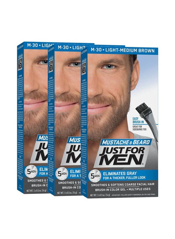 Just For Men Mustache And Beard Brush-In Color Gel, 3 Pieces, Light Medium Brown
Just For Men Mustache And Beard Brush-In Color Gel, 3 Pieces, Light Medium Brown