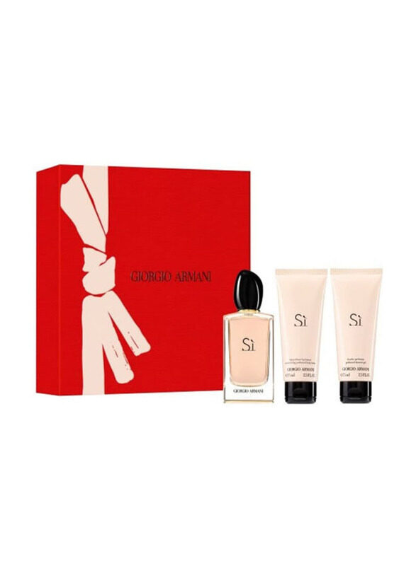 Giorgio Armani 3-Piece Si Gift Set for Women, 100ml EDP Perfume, 75ml Body Lotion, 75ml Shower Gel
Giorgio Armani 3-Piece Si Gift Set for Women, 100ml EDP Perfume, 75ml Body Lotion, 75ml Shower Gel