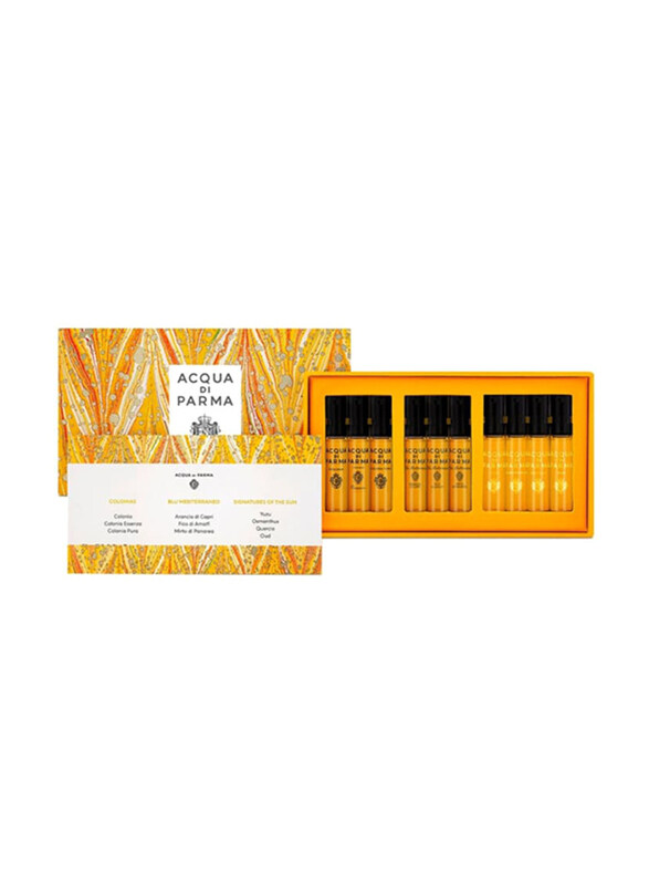 Acqua Di Parma Holiday Selection 2022 10-Piece Gift Set Unisex, 3 x 1.5ml EDC, 3 x 1.5ml EDT Perfume, 4 x 1.5ml EDP Perfume
Acqua Di Parma Holiday Selection 2022 10-Piece Gift Set Unisex, 3 x 1.5ml EDC, 3 x 1.5ml EDT Perfume, 4 x 1.5ml EDP Perfume
