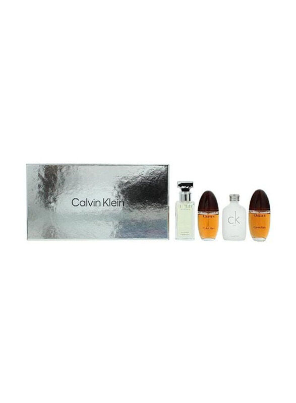 Calvin Klein 4-Piece Gift Set for Women, 15ml EDT Perfume Ck One, 2 x 15ml Obsession, 15ml Eternity
Calvin Klein 4-Piece Gift Set for Women, 15ml EDT Perfume Ck One, 2 x 15ml Obsession, 15ml Eternity