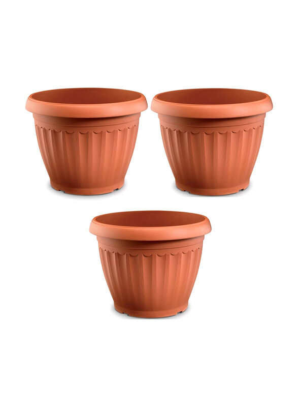 Vsell24 3-Piece Indoor And Outdoor Plastic Round Flower Pot with Drainage Holes & Saucer for Gardens, Brown
Vsell24 3-Piece Indoor And Outdoor Plastic Round Flower Pot with Drainage Holes & Saucer for Gardens, Brown