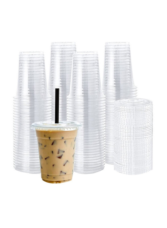 Vsell24 12oz 500-Piece Plastic Disposable Drinking Cup Set with Flat Lid, Clear
Vsell24 12oz 500-Piece Plastic Disposable Drinking Cup Set with Flat Lid, Clear