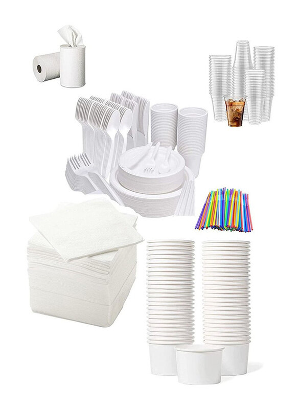 Generic Party Bundle Disposable Napkin with Juice Cups & Ice Cream Cups & Foam Plates & Foam Cups & Spoon & Fork & Maxi Rolls, 1000 Pieces, White
Generic Party Bundle Disposable Napkin with Juice Cups & Ice Cream Cups & Foam Plates & Foam Cups & Spoon & Fork & Maxi Rolls, 1000 Pieces, White