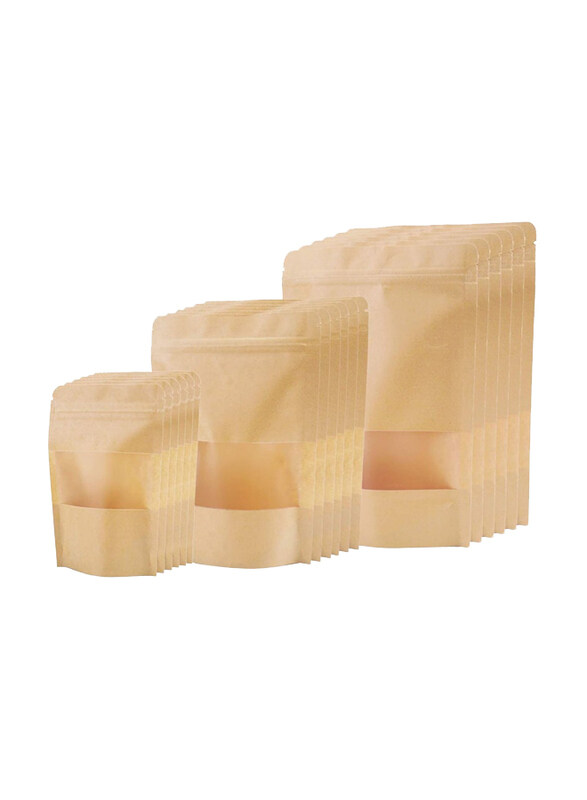 Generic Stand Up Kraft Paper Bags with Resealable Lock Seal Zipper And Transparent Window Pouches Food Storage Bags, 50 Pieces
Generic Stand Up Kraft Paper Bags with Resealable Lock Seal Zipper And Transparent Window Pouches Food Storage Bags, 50 Pieces