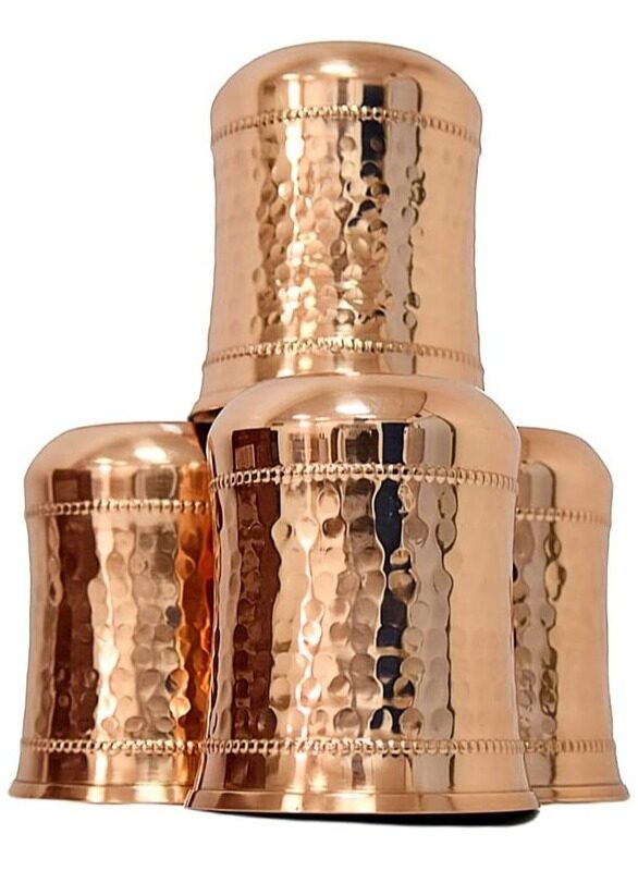 Divine Copper Pure Copper Hammered Curve Glass Juice Cups Drinkware Glass Cups, 300ml, HG-1C (4 pcs)
Divine Copper Pure Copper Hammered Curve Glass Juice Cups Drinkware Glass Cups, 300ml, HG-1C (4 pcs)
