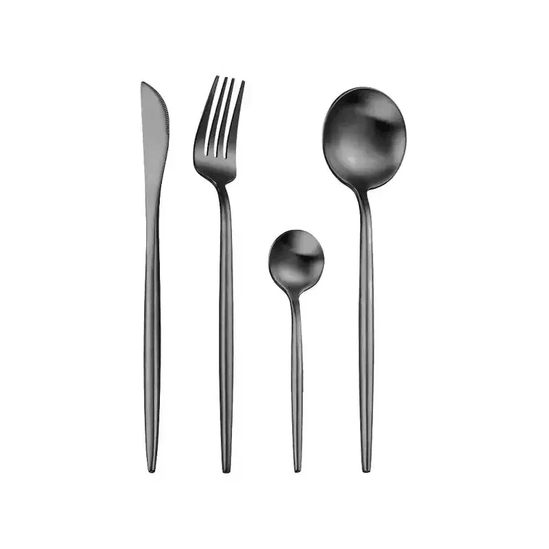MAAC Home Sleek Black Cutlery Set for Sophisticated Dining Set of 24 Luxurious Elegant Durable and Classic Premium Design Cutlery Set Perfect for ever
MAAC Home Sleek Black Cutlery Set for Sophisticated Dining Set of 24 Luxurious Elegant Durable and Classic Premium Design Cutlery Set Perfect for ever
