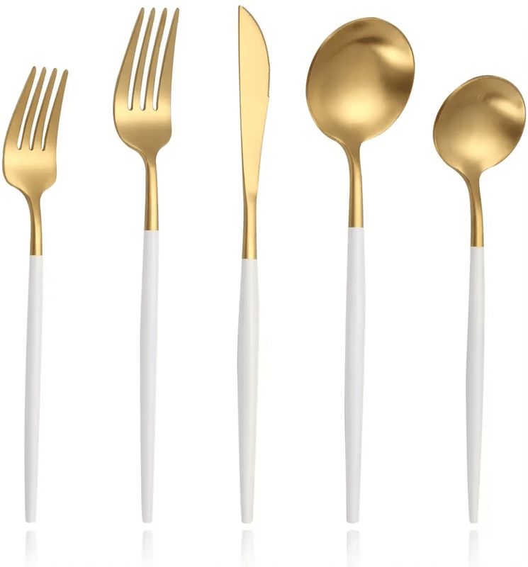MAAC Home Dreamy White and Gold Cutlery Series Set of 10 Luxurious Elegant Durable and Classic Premium Design Cutlery Set Perfect for everyday use, an
MAAC Home Dreamy White and Gold Cutlery Series Set of 10 Luxurious Elegant Durable and Classic Premium Design Cutlery Set Perfect for everyday use, an