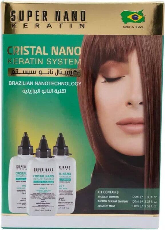 Super Nano Keratin Cristal Nano Keratin System With Brazilian Nano Technology, Straighten and Smoothen Hai, Helps Scalp Health and Hair Growth 3x100 m
Super Nano Keratin Cristal Nano Keratin System With Brazilian Nano Technology, Straighten and Smoothen Hai, Helps Scalp Health and Hair Growth 3x100 m