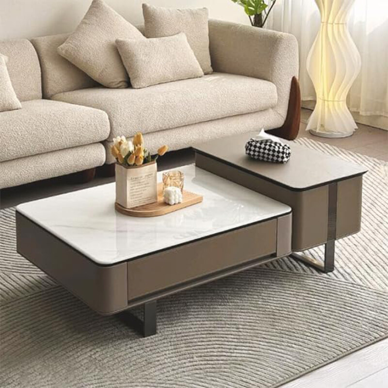 Neo Front Modern Coffee Table with Rock Slab Top and Storage, DB-CJ2581, Multicolour
Neo Front Modern Coffee Table with Rock Slab Top and Storage, DB-CJ2581, Multicolour