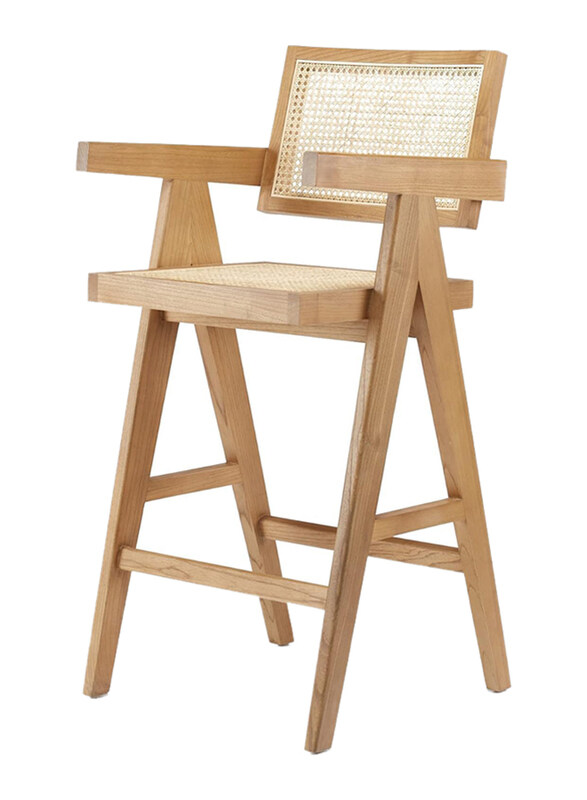 Neo Front Mid-Century Modern Barstool with Arms & Back, Teak Wood, Woven Cane, Cushioned Sea, Barstool for Kitchen, Home Bar, Restaurant, Cafe, Lounge
Neo Front Mid-Century Modern Barstool with Arms & Back, Teak Wood, Woven Cane, Cushioned Sea, Barstool for Kitchen, Home Bar, Restaurant, Cafe, Lounge