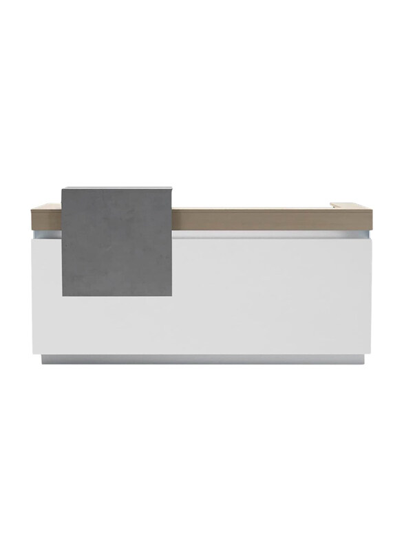 Neo Front Office Reception Table Wooden MDF Reception Desk With Drawers, Grey/White
Neo Front Office Reception Table Wooden MDF Reception Desk With Drawers, Grey/White