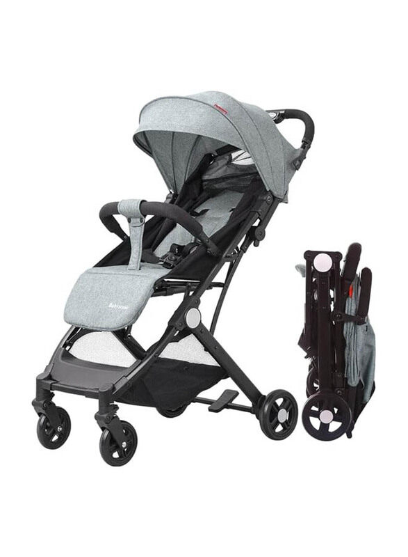 Babystone Double Fold Trolly Stroller Pram With 5 Point Safety Harness Ezy Fold, Extended Canopy, C8, Grey
Babystone Double Fold Trolly Stroller Pram With 5 Point Safety Harness Ezy Fold, Extended Canopy, C8, Grey