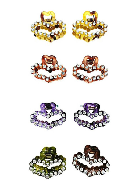 United Fashion Small Rhinestones Spiral Hair Claw Clips for All Hair Types, 8 Pieces
United Fashion Small Rhinestones Spiral Hair Claw Clips for All Hair Types, 8 Pieces