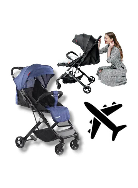 Generic Double Fold Airplane Stroller Pram With 5 Point Safety Harness Ezy Fold, Extended Canopy, C8, Blue
Generic Double Fold Airplane Stroller Pram With 5 Point Safety Harness Ezy Fold, Extended Canopy, C8, Blue