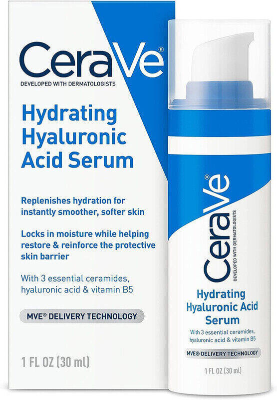 Cerave Hyaluronic Acid Serum for Face with Vitamin B5 and Ceramides, Hydrating Face Serum for Dry Skin, Fragrance Free, 1 Ounce
Cerave Hyaluronic Acid Serum for Face with Vitamin B5 and Ceramides, Hydrating Face Serum for Dry Skin, Fragrance Free, 1 Ounce