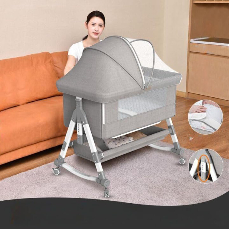 AWD Multifunctional Portable Folding Baby Bed Bedside Cribs with Storage Basket for Newborns, Grey
AWD Multifunctional Portable Folding Baby Bed Bedside Cribs with Storage Basket for Newborns, Grey